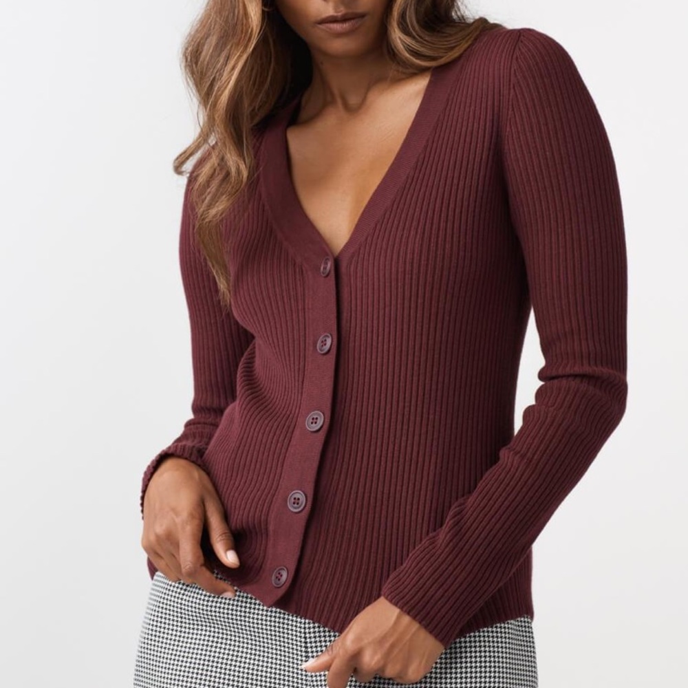 Vetta fitted ribbed cardigan
